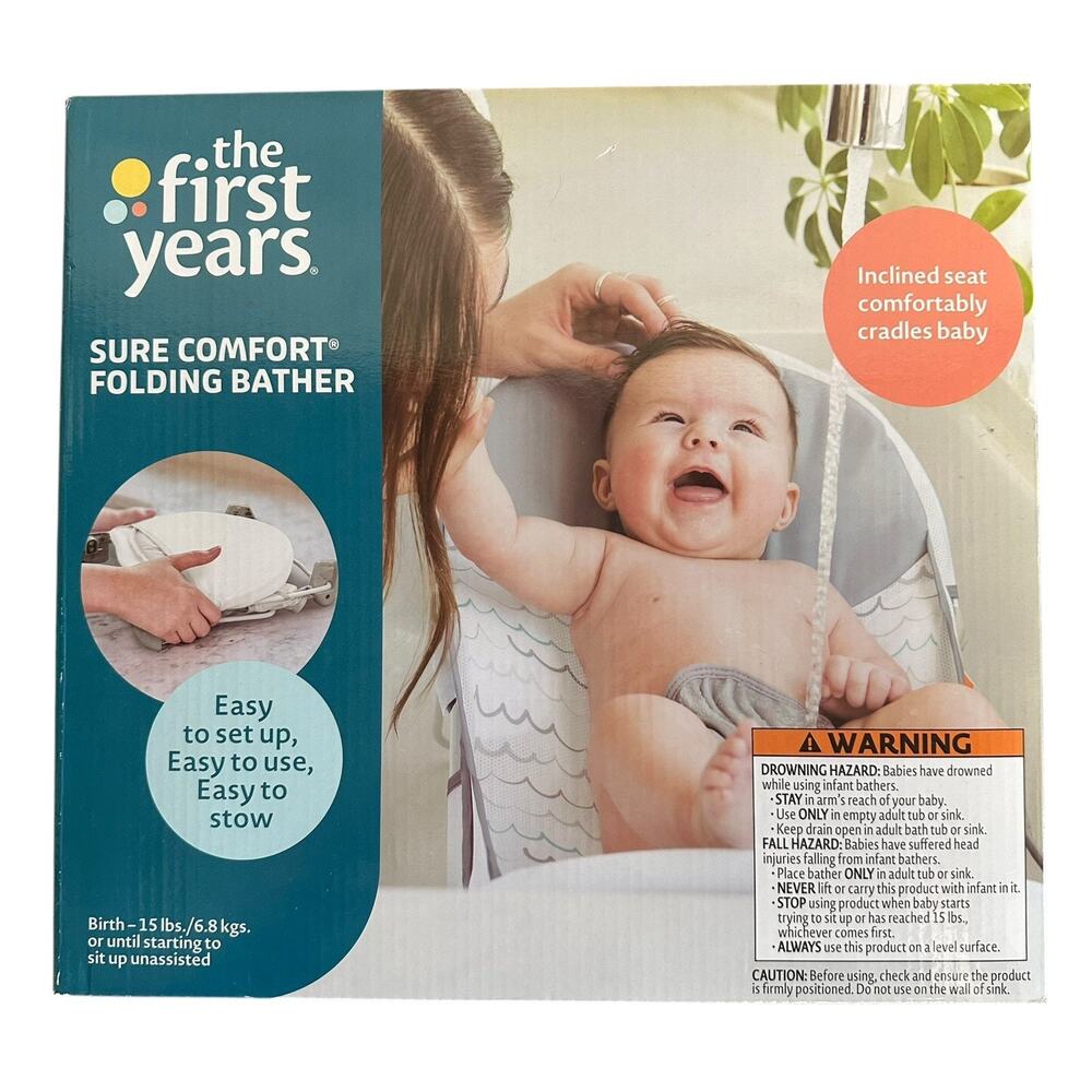 The First Years Sure Comfort Folding Bather Portable Bath Seat for Infants New